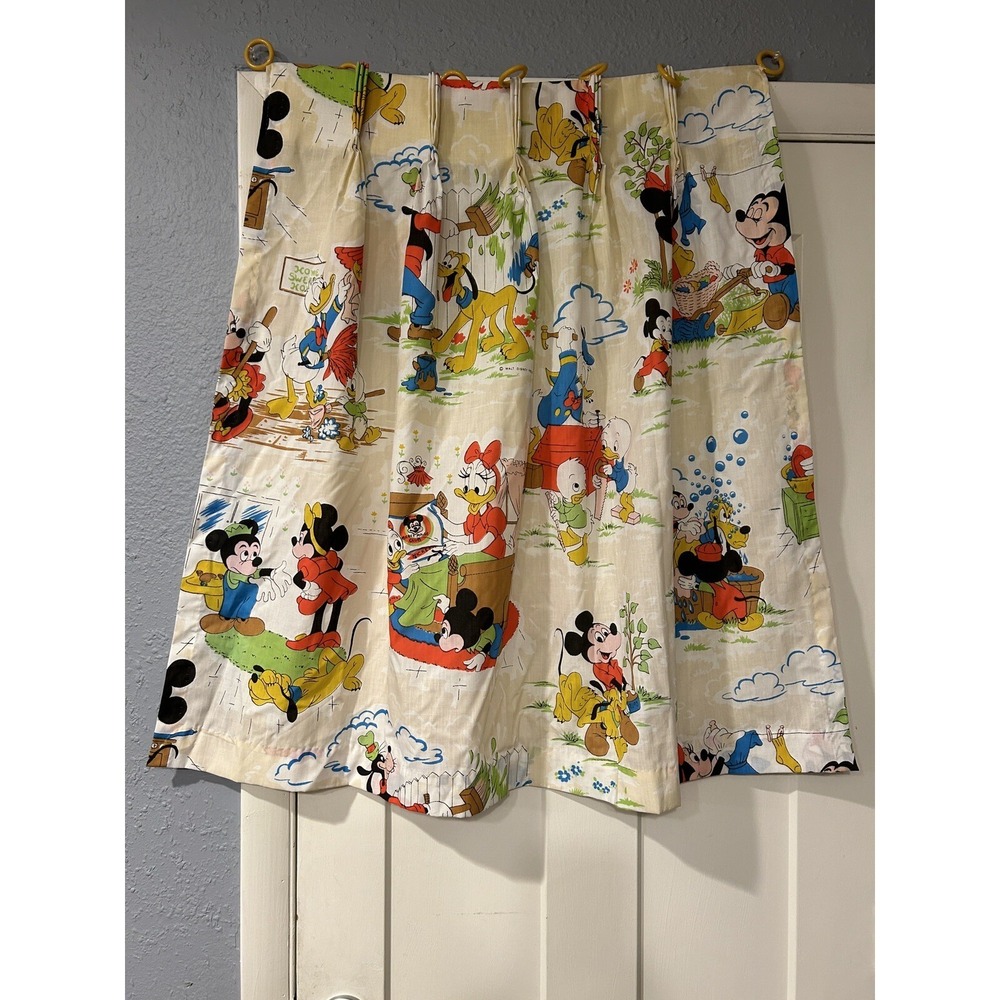 Vintage Mickey Mouse Club Bedroom Set Disney Shams, Comforter, 4 Curtains